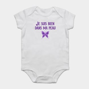 Inspirational Recovery Gift French Purple Ribbon Eating Disorder Gift Baby Bodysuit